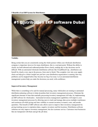 #1 Distribution ERP software Dubai