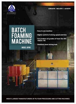 Batch Foam Machine (Standard) BFM5 | Foam Machinery | AS Enterprises