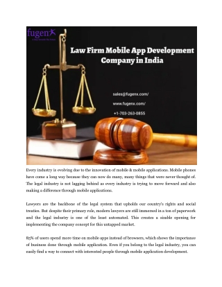 Law Firm Mobile App Development Company in India