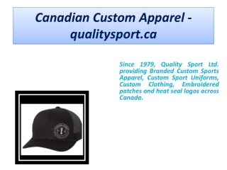 Canadian Custom Apparel - qualitysport.ca