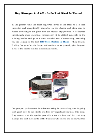 Buy Stronger And Affordable Tmt Steel In Thane
