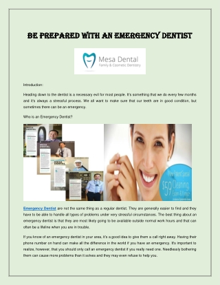 Be Prepared With An Emergency Dentist