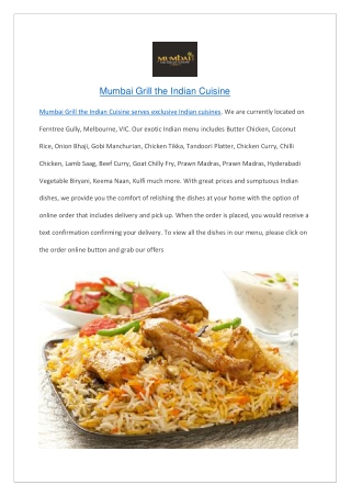 Mumbai Grill the Indian Cuisine