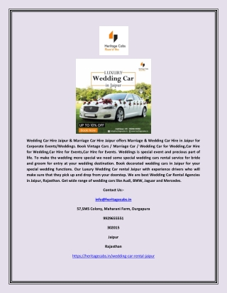 Rent Wedding Cars in Jaipur