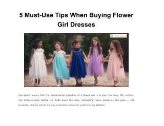 5 Must-Use Tips When Buying Flower Girl Dresses