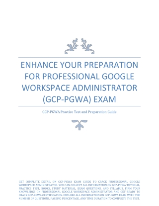 Enhance Your Preparation for Google GCP-PGWA Exam