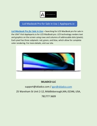 Lcd Macbook Pro for Sale in Usa | Appleparts.io