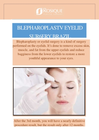 Eyelid Surgery in Brazil-Rosique Plastic Surgery