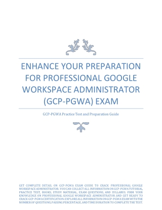 Enhance Your Preparation for Google GCP-PGWA Exam
