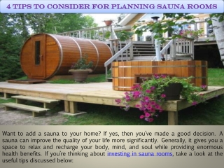 4 Tips to Consider for Planning Sauna Rooms