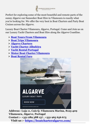 Motor Boat Charter Vilamoura