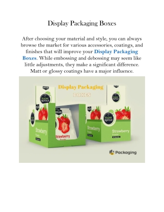 Display Packaging Boxes