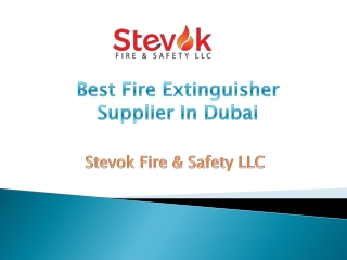 Best Fire Extinguisher Supplier In Dubai