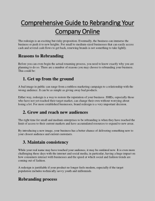 Comprehensive Guide to Rebranding Your Company Online