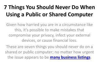 7 Things You Should Never Do When Using a Public or Shared Computer