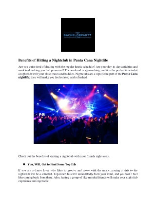 Benefits of Hitting a Nightclub in Punta Cana Nightlife