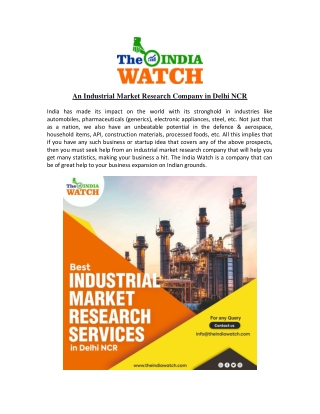 An Industrial Market Research Company in Delhi NCR