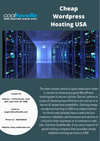 Cheap Wordpress Hosting USA