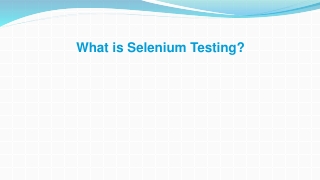 Introduction to Selenium Testing
