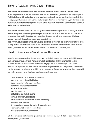 Elektrik Arızalarının Anlık Çözüm Firması