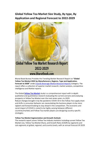 Global Yellow Tea Market Research Report 2022-2029