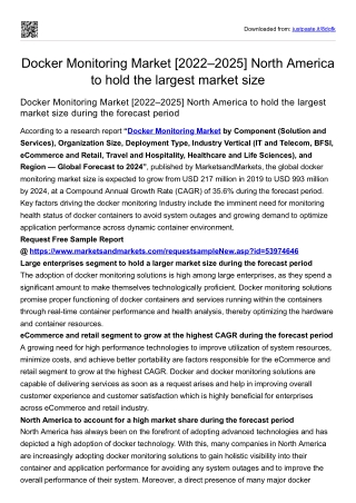 Docker Monitoring Market [2022–2025]