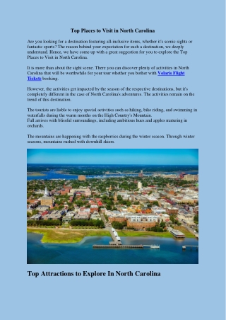 Top Places to Visit in North Carolina