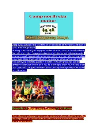 Sleep away Camp