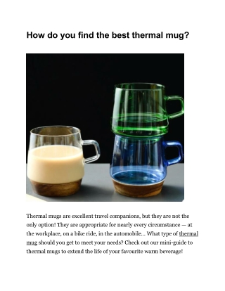 How do you find the best thermal mug.docx