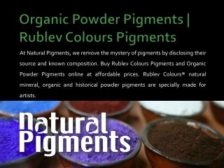 Organic Powder Pigments | Rublev Colours Pigments