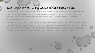 A proper troubleshooting guide for QuickBooks Error 1904