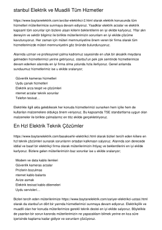 İstanbul Elektrik ve Muadili Tüm Hizmetler