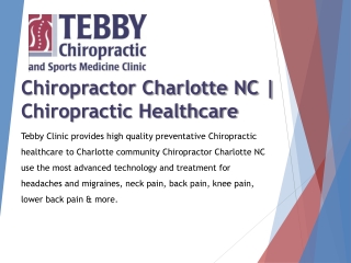 Chiropractor Charlotte NC | Chiropractic Healthcare