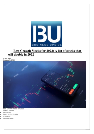 Best Growth Stocks for 2022: A list of stocks that will double in 2022