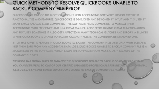 Easy way to eliminate QuickBooks Unable to Backup Company File issue