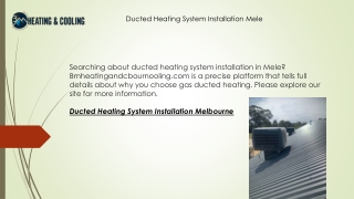 Ducted Heating System Installation Mele  Bmheatingandcbournooling.com