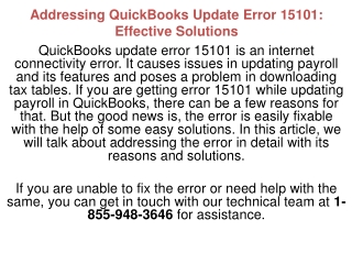 Addressing QuickBooks Update Error 15101: Effective Solutions