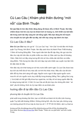 Review Kinh Nghiem Trekking Dao Cu Lao Cau 52hz