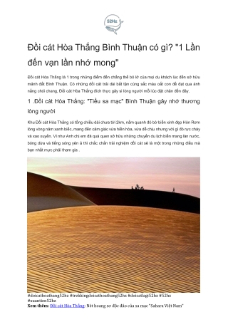 Kham Pha Doi Cat Hoa Thang Binh Thuan Cung 52hz