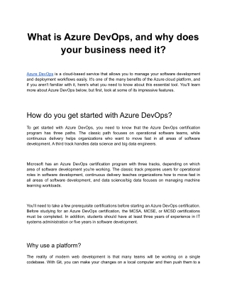 What is Azure DevOps and why your business needs it