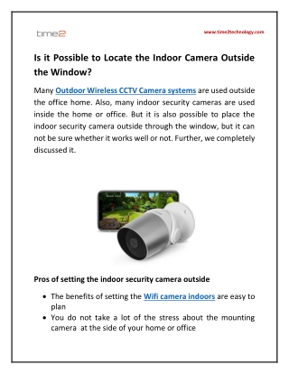 Is it Possible to Locate the Indoor Camera Outside the Window?