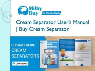 Cream Separator User’s Manual | Buy Cream Separator