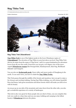 Nag Tibba Trek