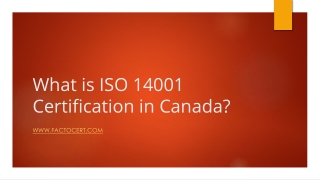 What is ISO 14001 Certification in Canada