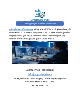 Looking for job oriented vlsi courses