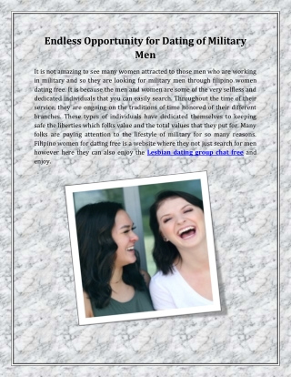 Endless Opportunity for Dating of Military Men