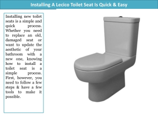 Installing A Lecico Toilet Seat Is Quick & Easy