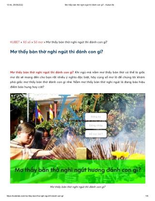 Mơ thấy bàn thờ nghi ngút thì đánh con gì_ - Kubet Ab