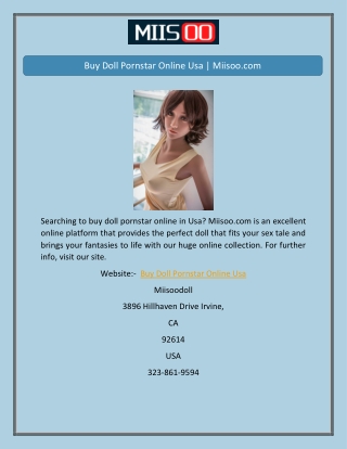 Buy Doll Pornstar Online Usa | Miisoo.com