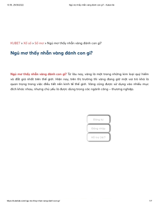 Ngủ mơ thấy nhẫn vàng đánh con gì?